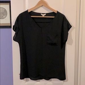 Short-Sleeved Black Blouse